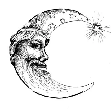 Moon face Illustrazione stock