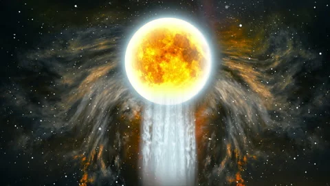 Moon fantasy with added waterfall effect Video stock 163075823