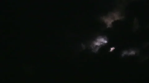 Moon, fast moving clouds Stock Footage 55230547