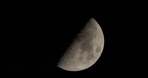 Moon First Quarter Phase 8k Stock Footage 160948002