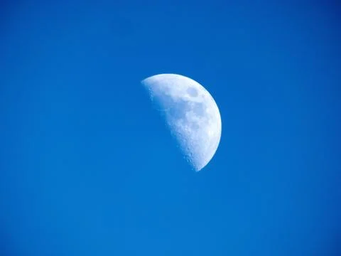 Moon First Quarter Third Quarter - Day Stock Photos