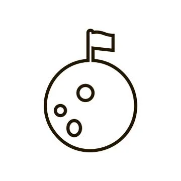 Moon with flag icon in trendy flat style isolated. Eps 10. Stock Illustration