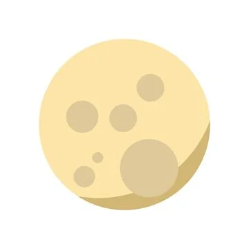 Moon flat clipart vector illustration Stock Illustration