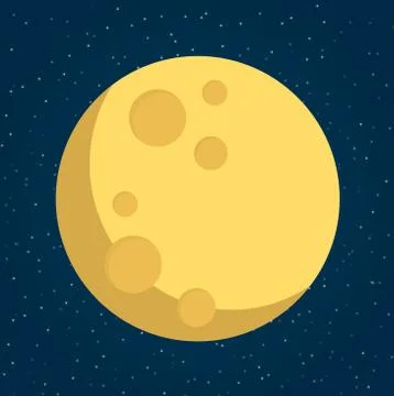 Moon in flat dasign style. Stock Illustration