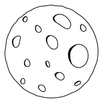 Moon in flat dasign style. Night space astronomy and nature moon icon. Иллюстрация