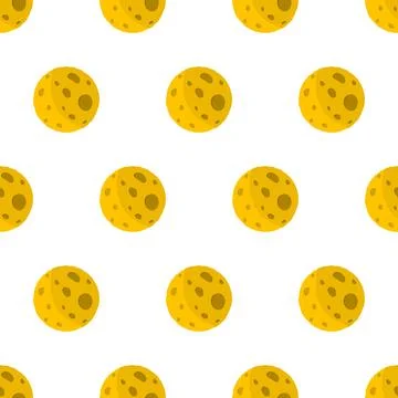 Moon in flat dasign style. Seamless pattern. Night space astronomy and natu. Stock Illustration