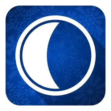 Moon flat icon, christmas button, sleep sign. Stock Illustration