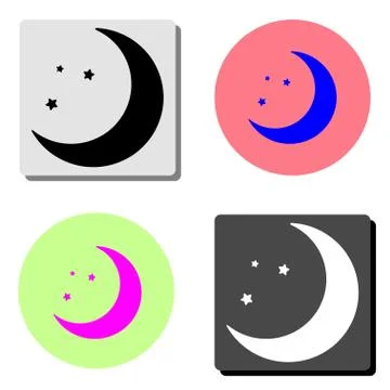 Moon. flat vector icon Stock Illustration