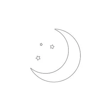 Moon. flat vector icon Stock Illustration