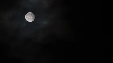 Moon with fog Stock Footage 98379691