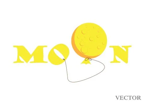 Moon fonts logo vector on dark background. Stock Illustration