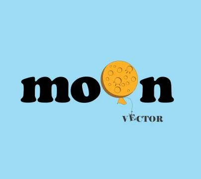 Moon fonts logo vector on dark background. Stock Illustration
