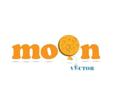 Moon fonts logo vector on white background. Stock Illustration