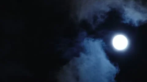 Moon framed right cluds moving - HD Stock Footage 21927589