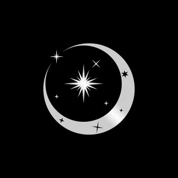 Moon free logo vector stock. Star abstract design concept. Ilustração Stock