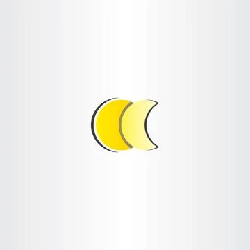 Moon full and half vector star icon Stock Illustration