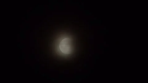 Moon full clouds eclipse heavy noise diffused haze sped up timelapse Stock Footage 346953616