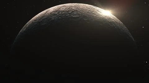 Moon in galaxy with flare light. Stock Illustration