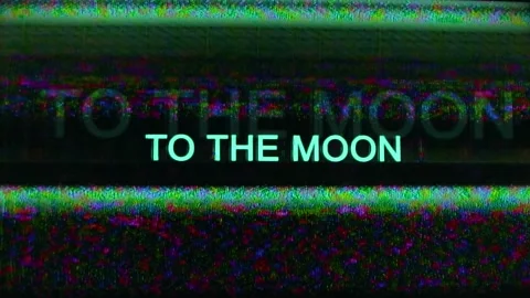 To the Moon Glitch Analog Texture Pattern. Animation Vídeos de archivo 267996368