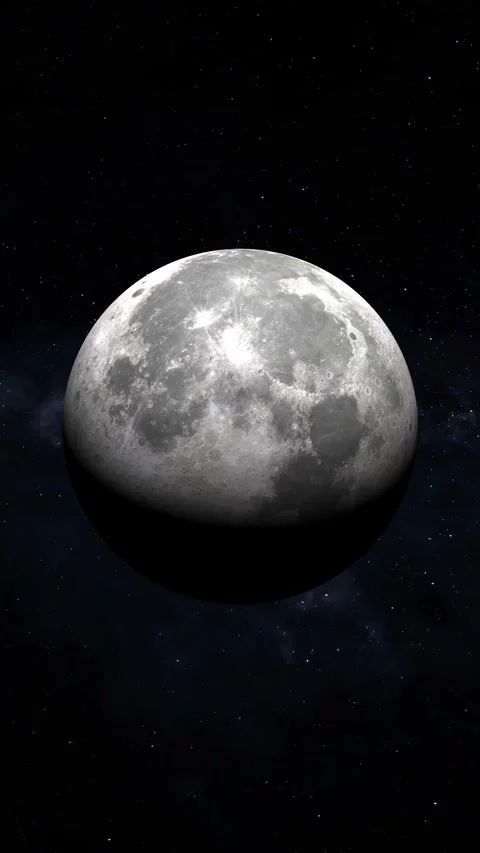 Moon globe animation with crater texture. Moon globe celestial astronomy in.. Video stock 345966687