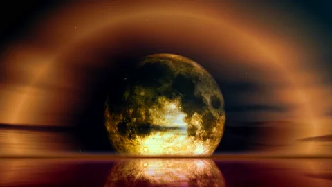 Moon glow - orange Stock Footage 224941924
