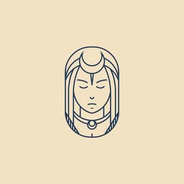 Moon Goddess Logo Stock Illustration