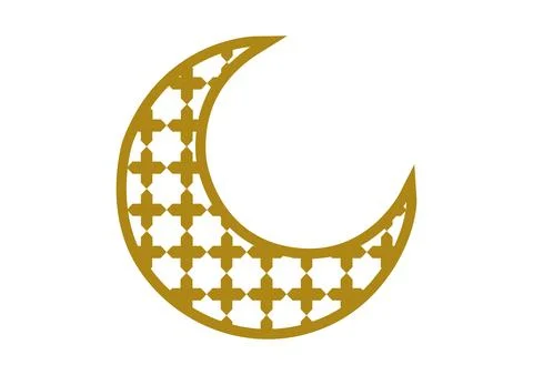 Moon with gold arabic pattern 1 Stock Illustration