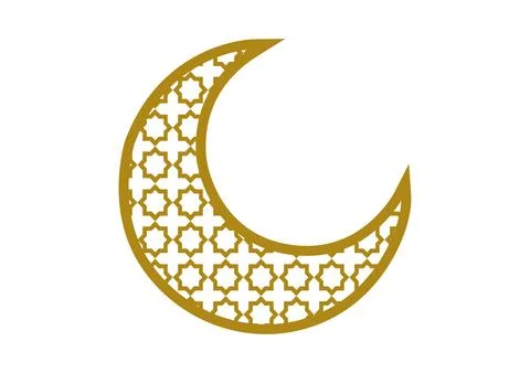 Moon with gold arabic pattern 3 Stock Illustration