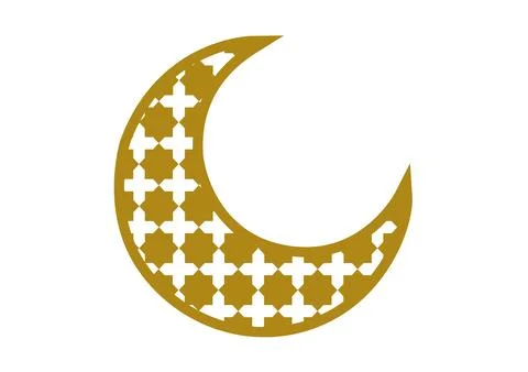 Moon with gold arabic pattern 4 Stock Illustration