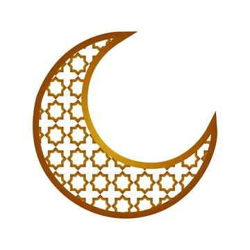 Moon with gold arabic pattern with ramadan kareem theme Stockillustratie