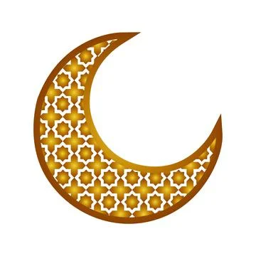 Moon with gold arabic pattern with ramadan theme Illustrazione stock