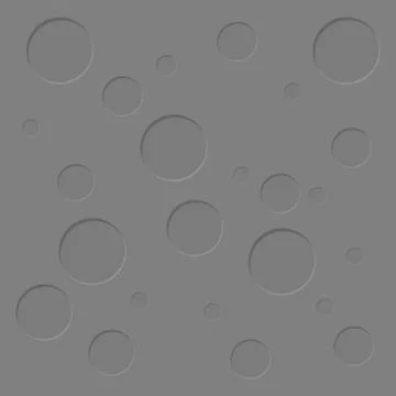 Moon, grey surface textured circles scatter abstract background, flat design Stock Illustration