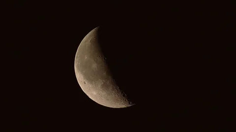 Moon Half Close=up Stock Footage 77077312