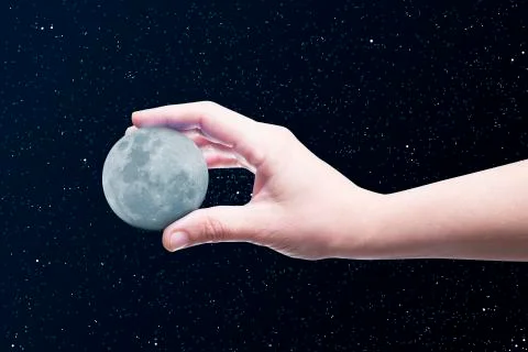 Moon in a hand Stock Photos