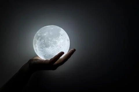 Moon in the hand Stock Photos