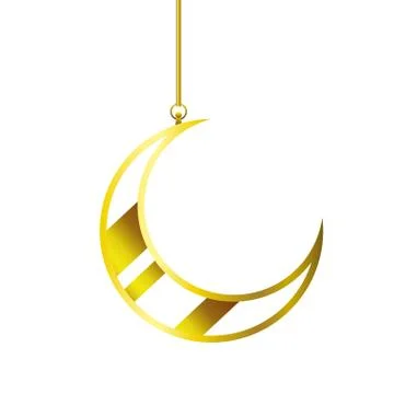 Moon hanging isolated icon Ilustração Stock