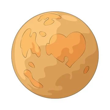 Moon heart illustration Ilustração Stock