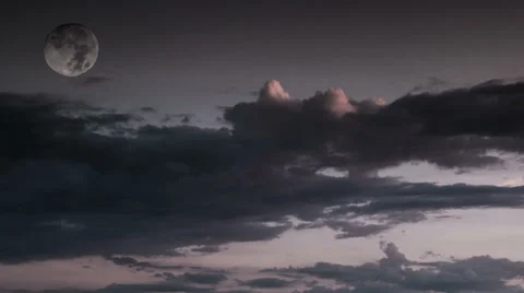 The moon heavy clouds time lapse HD Video stock 33834758