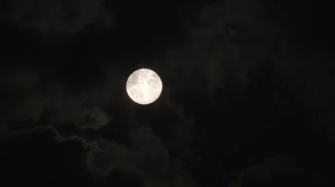 Moon Hides Behind Clouds Stock Footage 46217175