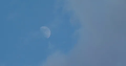 The moon is hiding in the cloud Stock Footage 96737832
