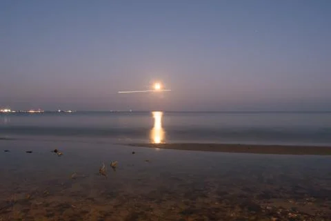 Moon in horizon Stock Photos