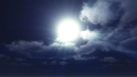 Moon horror clouds at night Stock Illustration