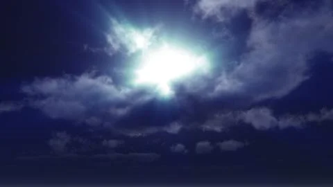 Moon horror clouds at night Stock Illustration
