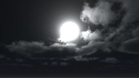 Moon horror clouds at night Ilustração Stock