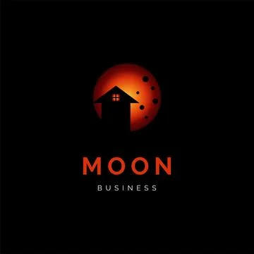 Moon house icon logo design inspiration Stock Illustration