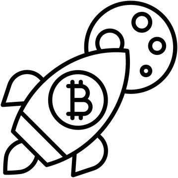 Moon icon, Bitcoin related vector illustration Stock Illustration