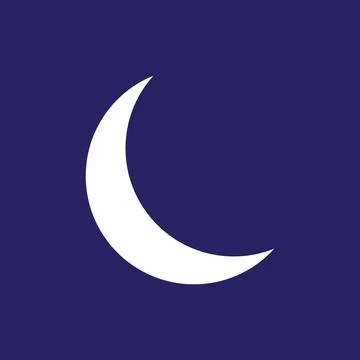 Moon icon. crescent moon ramadan kareem silhouette style icon vector Stock Illustration