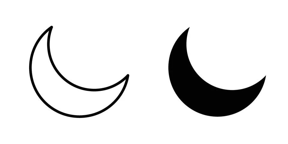 Moon icon for design projects and web UI Stock Illustration