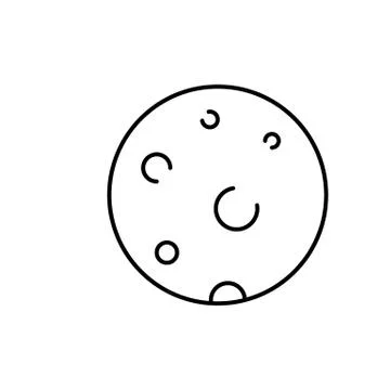 Moon icon element of space icon for mobile concept and web apps. Thin line mo Stock Illustration