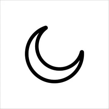 Moon icon flat. Illustration isolated vector symbol Stock Illustration
